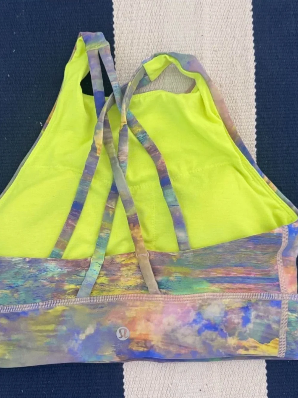 lululemon athletica multicolor watercolor sports bra